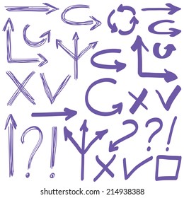 vector set of arrows sketch