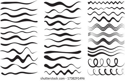 Vector set of art brushes for illustrations. The brushes used are included in the paintbrush palette	
