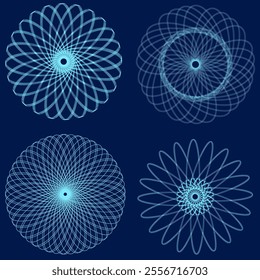 Vector set art deco ornaments line frames, abstract patterns, ornament borders. Geometric patterns