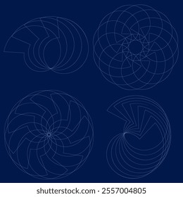 Vector set art deco ornaments line frames, abstract patterns, ornament borders. Geometric patterns