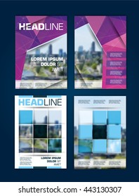 vector set of art flyers templates brochures A4 size, abstract examples design for graphics , vintage design, imposed geometric dynamic pattern background