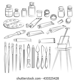 Vector set of art icons.