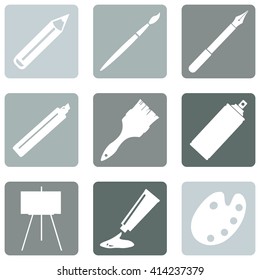 Vector Set of  Art,  Painting and Drawing Icons