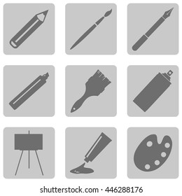 Vector Set of  Art,  Painting and Drawing Icons