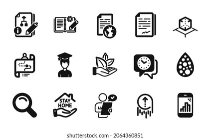 Vector set of Artificial colors, Algorithm and Journey path icons simple set. Organic product, Augmented reality and Internet document icons. Artificial colors simple web symbol. Vector