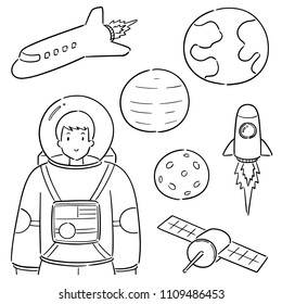 vector set of astronaut