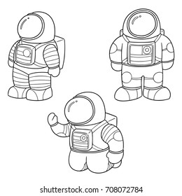 vector set of astronaut