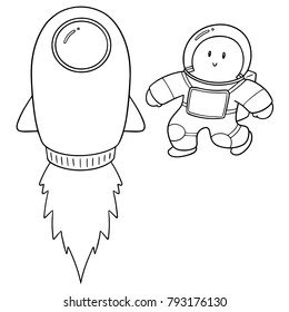 vector set of astronaut