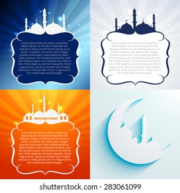 vector set of attractive background of ramadan kareem festival with space for your text