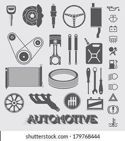 Vector Set: Automotive Parts and Icons