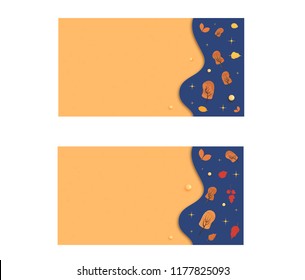 Vector set of autumn backrounds with trees and leaves and empty space for text. Templates for season design. 