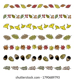 Vector set of autumn decorative borders