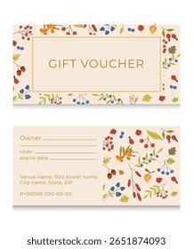 Vector set of autumn gift voucher Elegant template for holiday gift card, coupon and certificate. Discount coupon template vector illustration EPS10