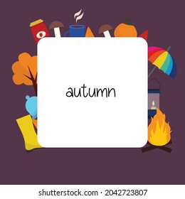 Vector set of autumn items.