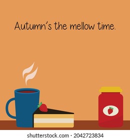 Vector set of autumn items.