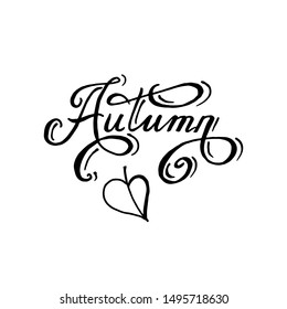 Vector set of autumn themed retro design elements Fall vintage elements Everything for the autumn text decoration