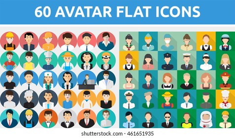 Vector Set of Avatar Flat Icons