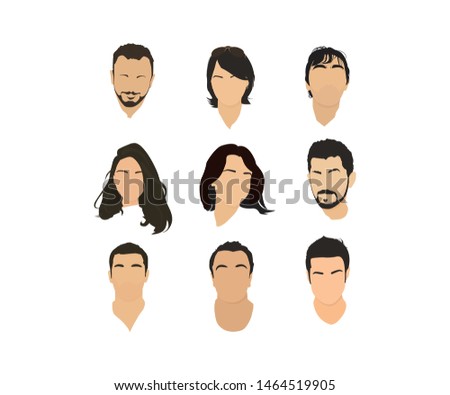 vector set of avatars isolated on white background icon