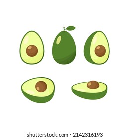 Vector set avocado variants simple vector design