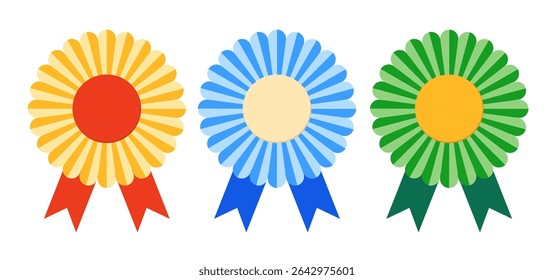Vector set of award ribbons in retro style. Vintage award ribbon.