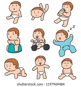 vector set of baby