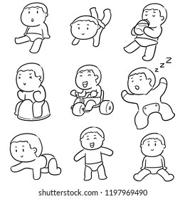 vector set of baby