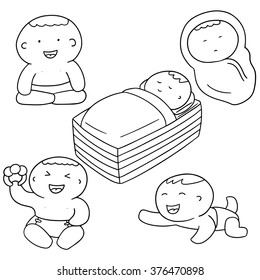 vector set of baby