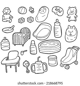 vector set of baby accessories
