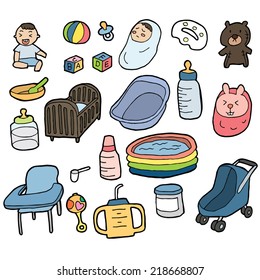 vector set of baby accessories