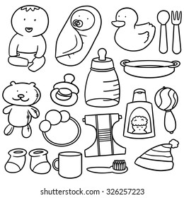 vector set of baby accessories