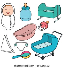 vector set of baby accessories