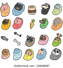 vector set of baby animal