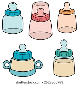 Vector conjunto de biberón