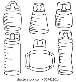 vector set of baby bottle