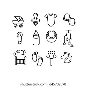 Vector set of baby concept icon
