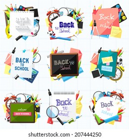 Vector set of Back to school backgrounds 