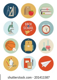 Vector set of back to school icons