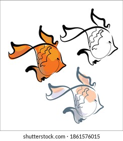 vector Set background with the image of fish for logo design