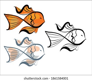 vector Set background with the image of fish for logo design
