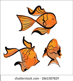 vector Set background with the image of fish for logo design