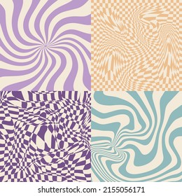 Vector set of background with optical illusion . Creative artwork. Template for card, poster, banner, print for t-shirt, pin, badge, patch.