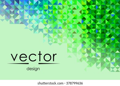 vector set of the background from triangles blue and green colors