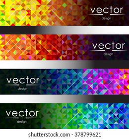 vector set of the background from triangles of four types