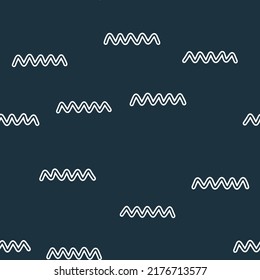 Vector set background. Wave geometry group batik graphic. Hand drawn doodle painting. Design pattern illustration. Seamless. Art backdrop vector concept. Sea blue color