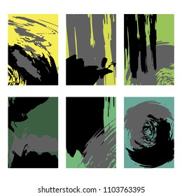 Vector set of backgrounds for design of postcards, posters, banners, vouchers, flyers, covers. Modern style. Backgrounds