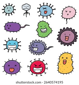 vector set of bacteria and virus
