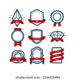 Vector set Badge, Ribbons and Labels. Design elements