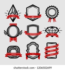 Vector set Badge, Ribbons and Labels. Design elements.