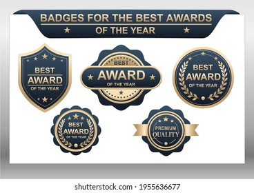 Vector set badges for the best awards of the year
