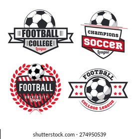 Soccer Football Badge Ribbon Vector Illustration Stock Vector (Royalty ...